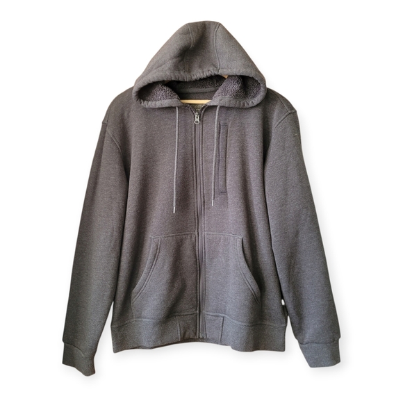 Bc Clothing Other - BC Clothing Sherpa Lined Full Zip Hoodie Charcoal Grey Men's Medium
